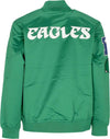MITCHELL-&-NESS-Giubbotto-Bomber-Uomo-Nfl-Lightweight-Satin-Bomber-Phieag-Original-Team-Colors-da-uomo