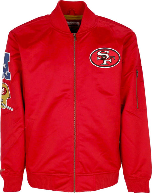 MITCHELL-&-NESS-Giubbotto-Bomber-Uomo-Nfl-Lightweight-Satin-Bomber-Saf49e-Original-Team-Colors-da-uomo