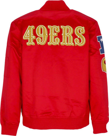 MITCHELL-&amp;-NESS-Giubbotto-Bomber-Uomo-Nfl-Lightweight-Satin-Bomber-Saf49e-Original-Team-Colors-da-uomo
