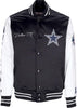 MITCHELL-&amp;-NESS-Giubbotto-Bomber-Uomo-Nfl-Team-Origins-Varsity-Satin-Jacket-Dalcow-Black/white-da-uomo