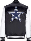 MITCHELL-&-NESS-Giubbotto-Bomber-Uomo-Nfl-Team-Origins-Varsity-Satin-Jacket-Dalcow-Black/white-da-uomo
