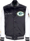 MITCHELL-&-NESS-Giubbotto-Bomber-Uomo-Nfl-Team-Origins-Varsity-Satin-Jacket-Grepac-Black/white-da-uomo