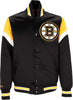 MITCHELL-&amp;-NESS-Giubbotto-Bomber-Uomo-Nhl-Heavyweight-Satin-Jacket-Bosbru-Original-Team-Colors-da-uomo