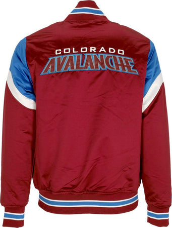 MITCHELL-&amp;-NESS-Giubbotto-Bomber-Uomo-Nhl-Heavyweight-Satin-Jacket-Colava-Original-Team-Colors-da-uomo