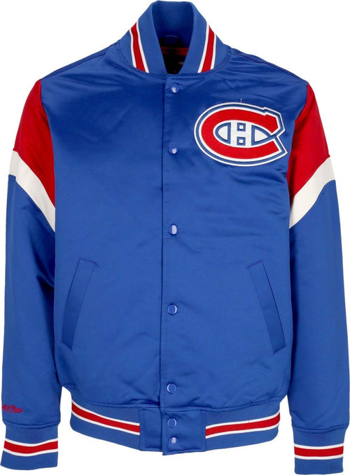 MITCHELL-&-NESS-Giubbotto-Bomber-Uomo-Nhl-Heavyweight-Satin-Jacket-Moncan-Original-Team-Colors-da-uomo