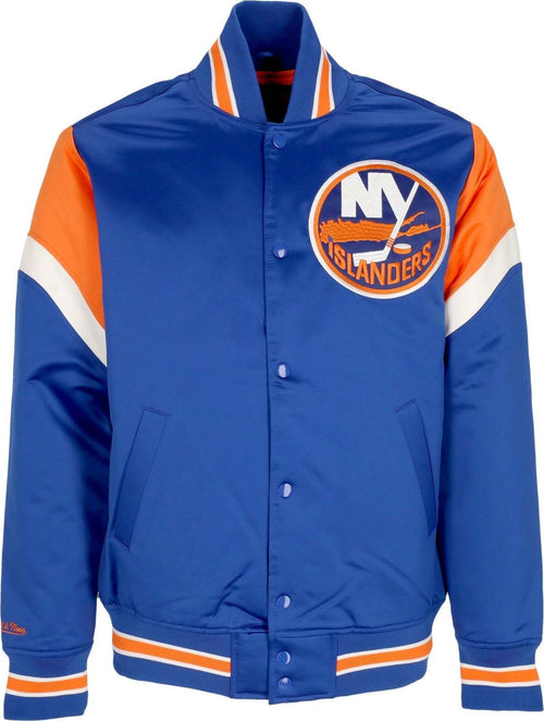 MITCHELL-&-NESS-Giubbotto-Bomber-Uomo-Nhl-Heavyweight-Satin-Jacket-Neyisl-Original-Team-Colors-da-uomo