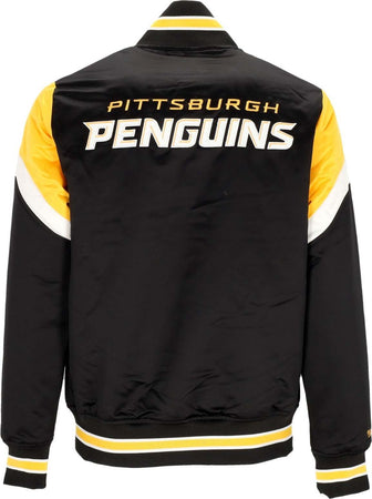 MITCHELL-&amp;-NESS-Giubbotto-Bomber-Uomo-Nhl-Heavyweight-Satin-Jacket-Pitpen-Original-Team-Colors-da-uomo