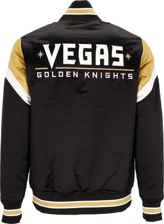MITCHELL-&amp;-NESS-Giubbotto-Bomber-Uomo-Nhl-Heavyweight-Satin-Jacket-Vegkni-Original-Team-Colors-da-uomo