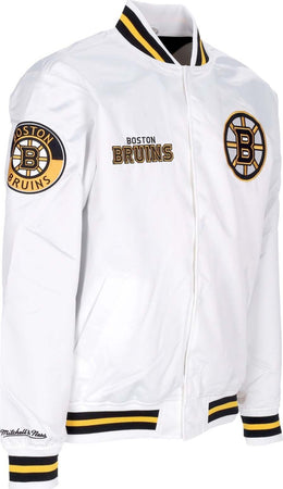 MITCHELL-&amp;-NESS-Giubbotto-Bomber-Uomo-Nhl-Hometown-Lw-Satin-Jacket-Bosbru-White-da-uomo