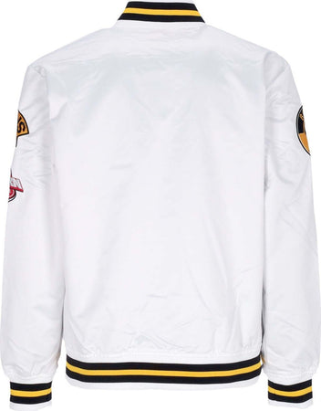 MITCHELL-&amp;-NESS-Giubbotto-Bomber-Uomo-Nhl-Hometown-Lw-Satin-Jacket-Bosbru-White-da-uomo