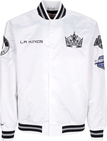 MITCHELL-&amp;-NESS-Giubbotto-Bomber-Uomo-Nhl-Hometown-Lw-Satin-Jacket-Loskin-White-da-uomo