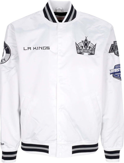 MITCHELL-&-NESS-Giubbotto-Bomber-Uomo-Nhl-Hometown-Lw-Satin-Jacket-Loskin-White-da-uomo