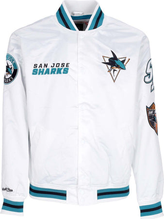MITCHELL-&amp;-NESS-Giubbotto-Bomber-Uomo-Nhl-Hometown-Lw-Satin-Jacket-Sajsha-White-da-uomo