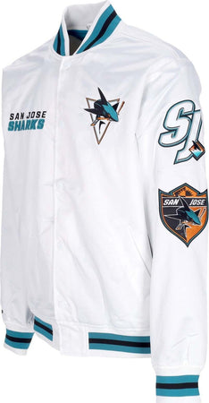 MITCHELL-&amp;-NESS-Giubbotto-Bomber-Uomo-Nhl-Hometown-Lw-Satin-Jacket-Sajsha-White-da-uomo