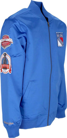 MITCHELL-&amp;-NESS-Giubbotto-Bomber-Uomo-Nhl-Lightweight-Satin-Bomber-Neyran-Blue-da-uomo