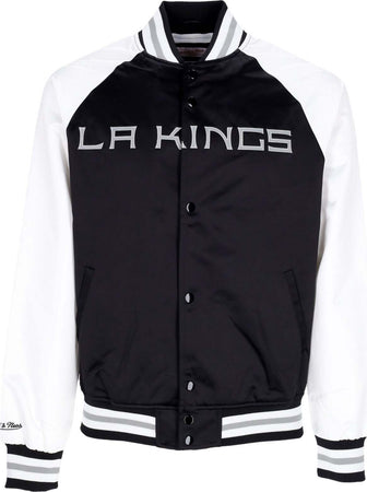 MITCHELL-&amp;-NESS-Giubbotto-Bomber-Uomo-Nhl-Primetime-Lw-Satin-Jacket-Loskin-Black-da-uomo