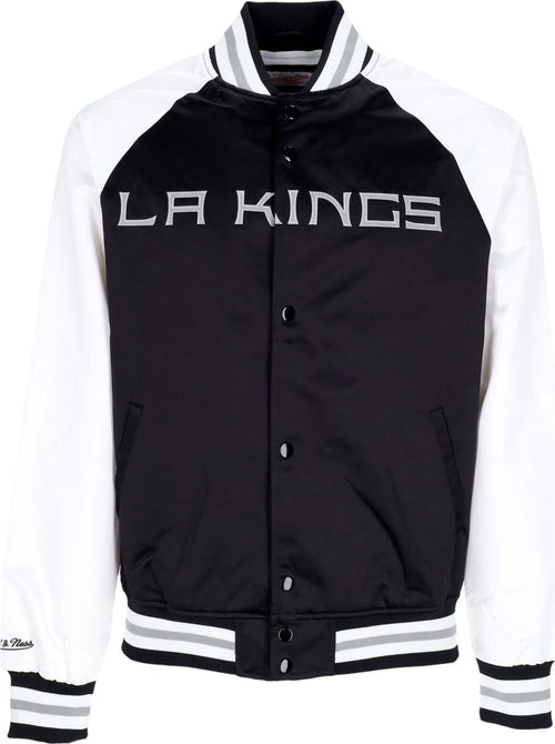 MITCHELL-&-NESS-Giubbotto-Bomber-Uomo-Nhl-Primetime-Lw-Satin-Jacket-Loskin-Black-da-uomo