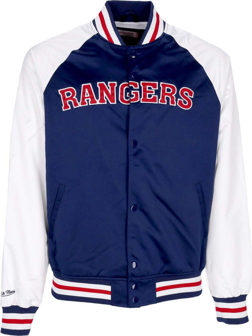 MITCHELL-&-NESS-Giubbotto-Bomber-Uomo-Nhl-Primetime-Lw-Satin-Jacket-Neyran-Navy-da-uomo