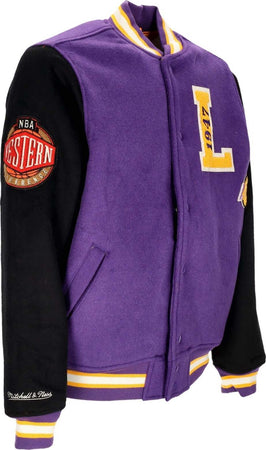 MITCHELL-&amp;-NESS-Giubbotto-College-Uomo-Nba-Team-Legacy-Varsity-Jacket-Loslak-Purple/black-da-uomo
