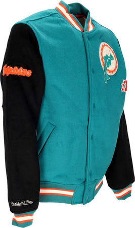 MITCHELL-&amp;-NESS-Giubbotto-College-Uomo-Nfl-Team-Legacy-Varsity-Jacket-Miadol-Teal/black-da-uomo