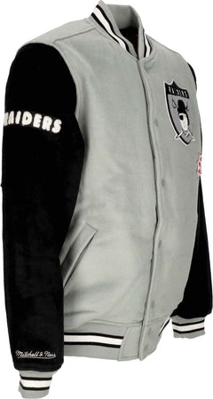 MITCHELL-&amp;-NESS-Giubbotto-College-Uomo-Nfl-Team-Legacy-Varsity-Jacket-Oakrai-Black/silver-da-uomo
