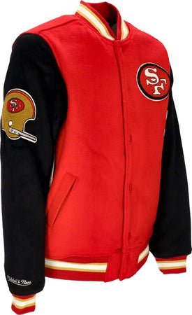MITCHELL-&amp;-NESS-Giubbotto-College-Uomo-Nfl-Team-Legacy-Varsity-Jacket-Saf49e-Red/black-da-uomo
