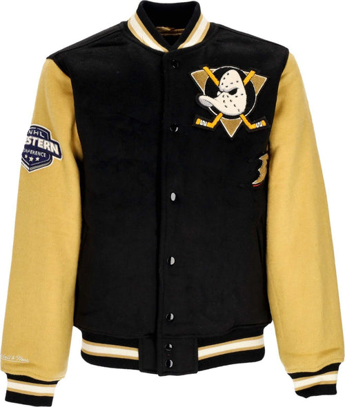 MITCHELL-&-NESS-Giubbotto-College-Uomo-Nhl-Team-Legacy-Varsity-Jacket-Anaduc-Black/gold-da-uomo