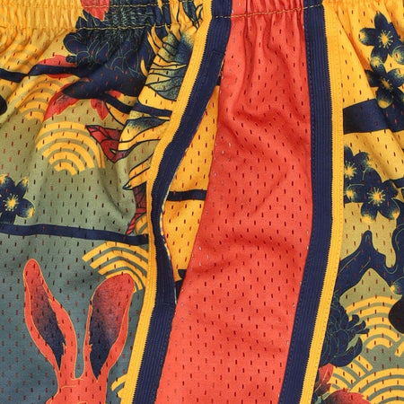 MITCHELL-&amp;-NESS-Pantaloncino-Basket-Uomo-Nba-Ah-Swingman-Short-5.0-Hardwood-Classics-2009-Golwar-Yellow/blue-da-uomo
