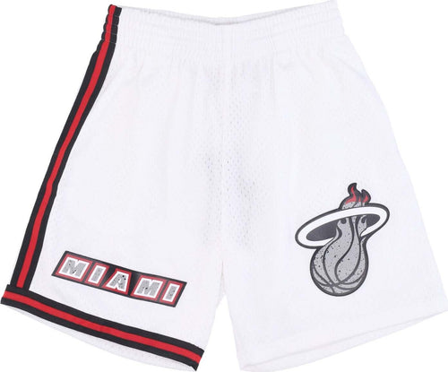 MITCHELL-&-NESS-Pantaloncino-Basket-Uomo-Nba-Cracked-Cement-Swingman-Short-1996-Miahea-White-da-uomo