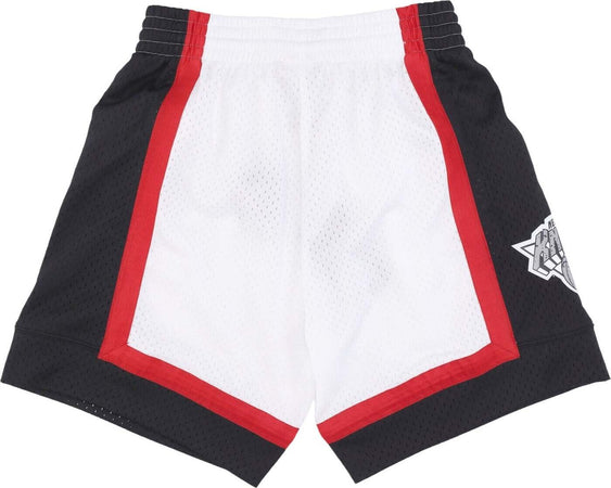 MITCHELL-&amp;-NESS-Pantaloncino-Basket-Uomo-Nba-Cracked-Cement-Swingman-Short-1996-Neykni-White-da-uomo
