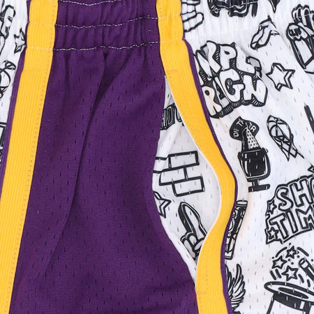 MITCHELL-&amp;-NESS-Pantaloncino-Basket-Uomo-Nba-Doodle-Swingman-Shorts-Hardwood-Classics-Loslak-Original-Team-Colors-da-uomo