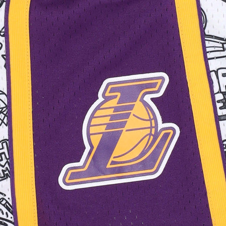 MITCHELL-&amp;-NESS-Pantaloncino-Basket-Uomo-Nba-Doodle-Swingman-Shorts-Hardwood-Classics-Loslak-Original-Team-Colors-da-uomo