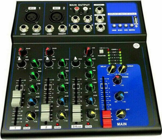 MIXER AUDIO 4 CANALI PROFESSIONALE USB CON ECHO DELAY DJ KARAOKE PIANOBAR LIVE Strumenti Musicali/Attrezzature per DJ e VJ/Mixer per DJ Zencoccostore - Formia, Commerciovirtuoso.it
