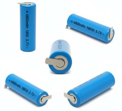 KIT 2x Batterie 18650 Litio Ricaricabili 3.7V 4800mAh Con Linguette Paglietta da Saldare ricambio pacco batterie