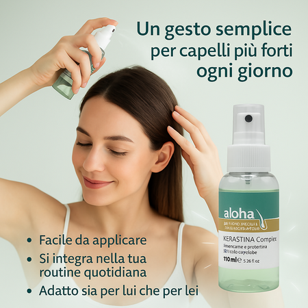 3x Aloha Spray Kerastina Complex Integratore per Capelli Anticaduta Extra Forte