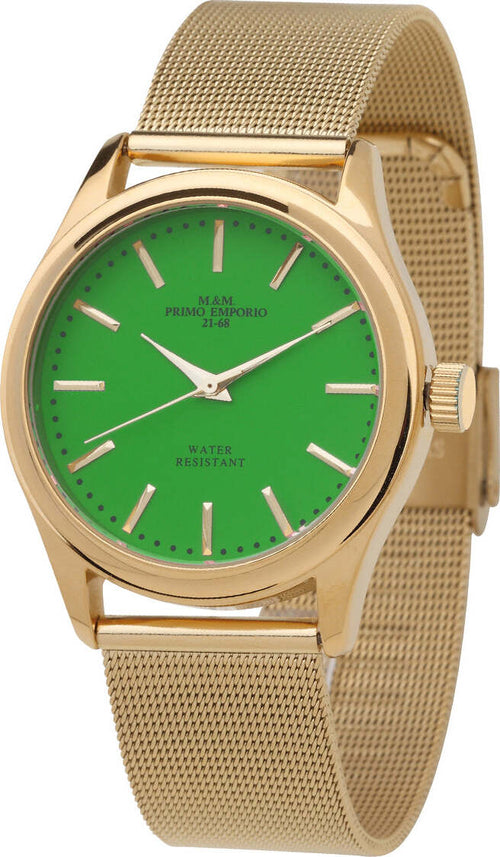 M&m Primo Emporio Color Line Orologio Unisex 1035dve Da Polso Orologio Analogico Quadrante Rotondo Verde Con Cinturino in Acciaio Inossidabile Oro Resistente All'acqua 5 Atm Moda/Donna/Orologi/Orologi da polso Milano Fashion Watch - Marcianise, Commerciovirtuoso.it
