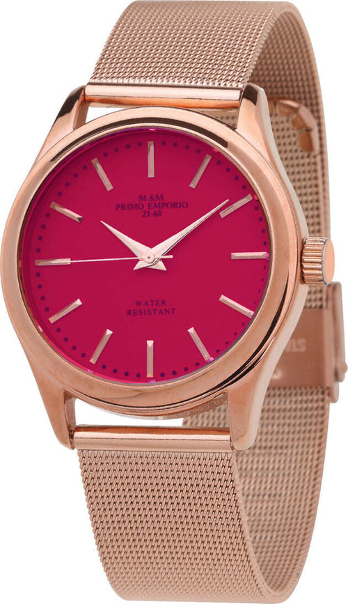 M&m Primo Emporio Color Line Orologio Unisex 1035rf Orologio Donna Analogico Cinturino Maglia Acciaio Oro Rosa Con Quadrante Fuxia Rotondo Moda/Donna/Orologi/Orologi da polso Milano Fashion Watch - Marcianise, Commerciovirtuoso.it