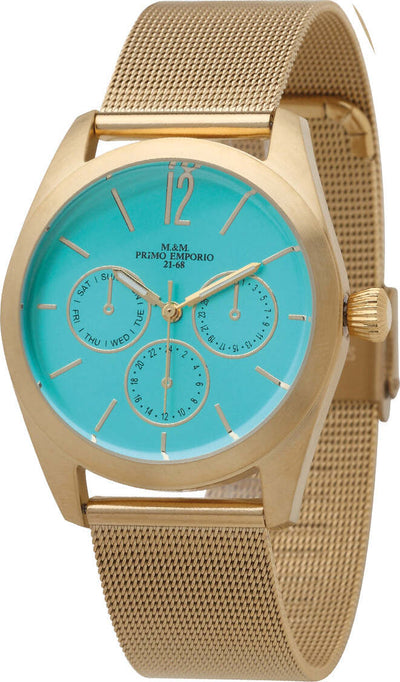 M&m Primo Emporio Color Line Orologio Unisex 1035trc Orologio in Acciaio Inossidabile Dorato Con Quadrante Azzurro Tondo Orologio Analogico Donna Uomo Moda/Donna/Orologi/Orologi da polso Milano Fashion Watch - Marcianise, Commerciovirtuoso.it