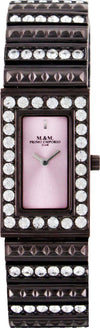 M&m Primo Emporio Orologio a Bracciale Strass Da Donna 480m Analogico Marrone Quadrante Rettangolare Rosa E Cinturino Con Strass Moda/Donna/Orologi/Orologi da polso Milano Fashion Watch - Marcianise, Commerciovirtuoso.it