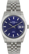 M&M Primo Emporio Orologio da Polso In Acciaio Unisex Acciaio Inox e Argento Quadrante Blu Rotondo1054ab Moda/Uomo/Orologi/Orologi da polso Milano Fashion Watch - Marcianise, Commerciovirtuoso.it