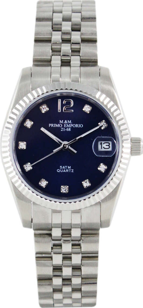 M&m Primo Emporio Orologio Donna 30mm Lady Date 1081sb Orologio Analogico Da Polso Cinturino in Maglia Acciaio Quadrante Blu Rotondo Cassa in Acciaio Moda/Uomo/Orologi/Orologi da polso Milano Fashion Watch - Marcianise, Commerciovirtuoso.it