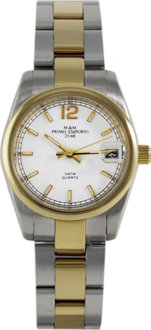 M&m Primo Emporio Orologio Donna 30mm Lady Date 1083dw Orologio Analogico Bicolore Acciaio E Oro Con Quadrante Tondo Bianco Resistente All'acqua 5 Atm Moda/Uomo/Orologi/Orologi da polso Milano Fashion Watch - Marcianise, Commerciovirtuoso.it