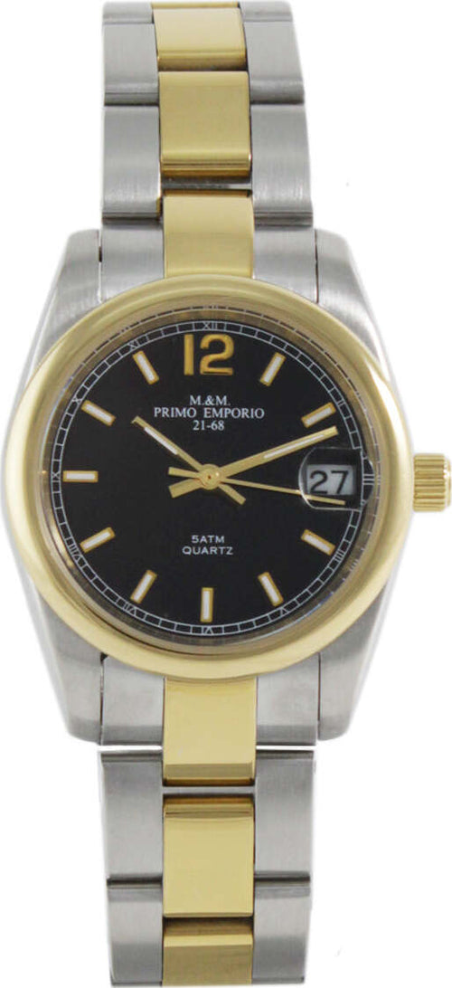 M&m Primo Emporio Orologio Donna Da Polso Cassa 30mm Lady Date 1083dn Orologio Analogico Quadrante Nero Tondo E Cinturino Acciaio E Oro Moda/Donna/Orologi/Orologi da polso Milano Fashion Watch - Marcianise, Commerciovirtuoso.it