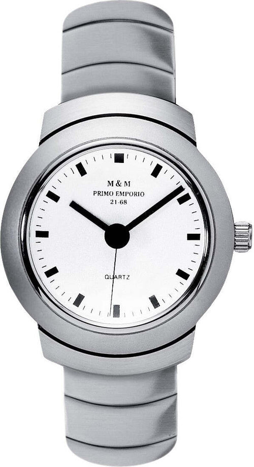 M&m Primo Emporio Orologio Donna Da Polso Con Cassa in Acciaio E Quadrante Rotondo Bianco Analogico Moda/Donna/Orologi/Orologi da polso Milano Fashion Watch - Marcianise, Commerciovirtuoso.it
