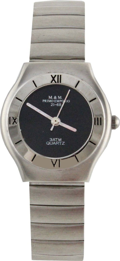M&m Primo Emporio Orologio Donna Da Polso in Acciaio Orologio Casual Quadrante Rotondo Nero Analogico Moda/Donna/Orologi/Orologi da polso Milano Fashion Watch - Marcianise, Commerciovirtuoso.it