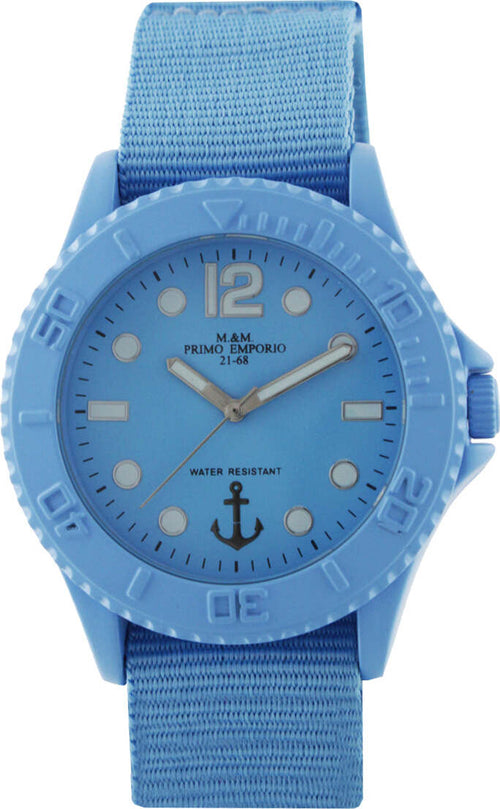 M&m Primo Emporio Orologio Unisex 1057c Orologio Analogico Da Polso Celeste Con Cinturino in Nylon Quadrante Tondo Movimento Al Quarzo Resistente All'acqua 5 Atm Moda/Donna/Orologi/Orologi da polso Milano Fashion Watch - Marcianise, Commerciovirtuoso.it