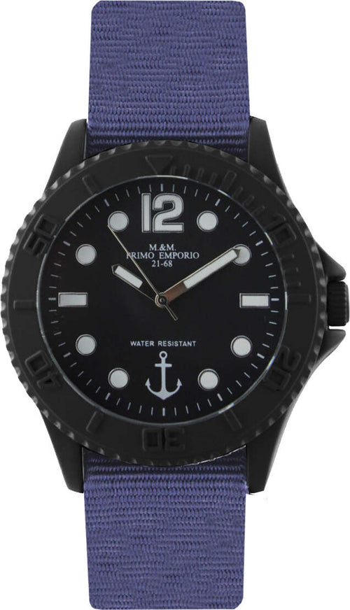 M&m Primo Emporio Orologio Unisex Da Polso 1057b Orologio Analogico Quadrante Tondo Nero Con Cinturino Blu in Nylon Moda/Donna/Orologi/Orologi da polso Milano Fashion Watch - Marcianise, Commerciovirtuoso.it