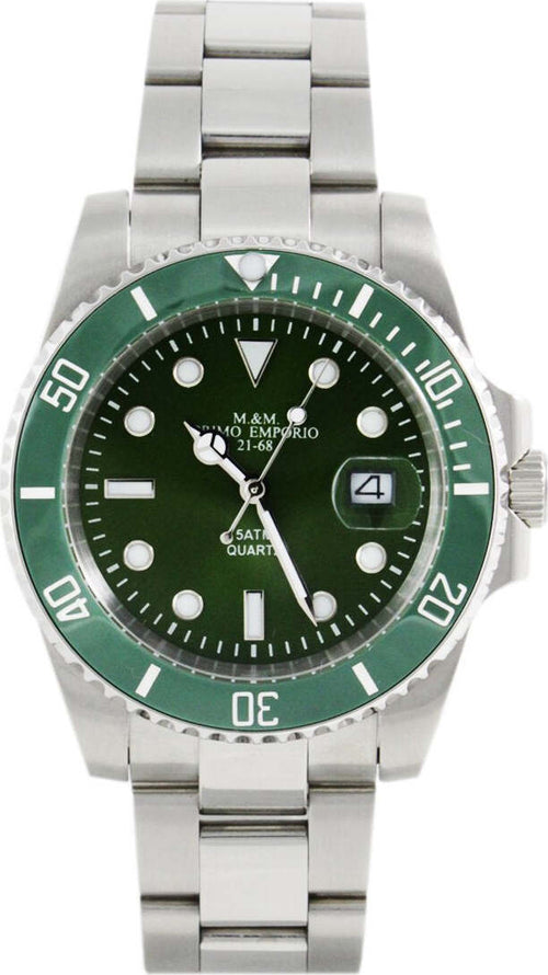 M&m Primo Emporio Orologio Uomo Sub Con Ghiera Verde Ceramica 1100/v Orologio Da Polso Quadrante Verde Analogico Tondo E Cinturino in Acciaio Inossidabile Resistente All'acqua 5 Atm Moda/Uomo/Orologi/Orologi da polso Milano Fashion Watch - Marcianise, Commerciovirtuoso.it