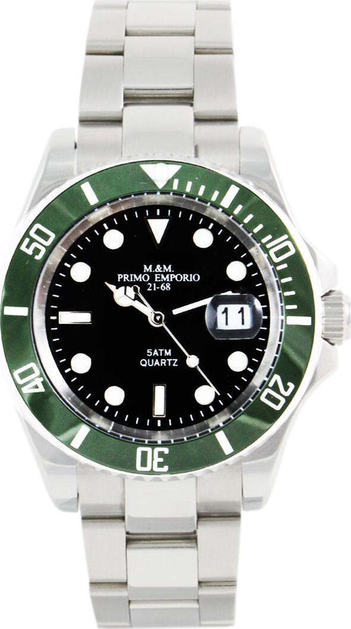 M&m Primo Emporio Orologio Uomo Sub Con Ghiera Verde in Ceramica 1101/vn Orologio Da Polso Analogico Quadrante Tondo Nero Acciaio Inossidabile Moda/Uomo/Orologi/Orologi da polso Milano Fashion Watch - Marcianise, Commerciovirtuoso.it