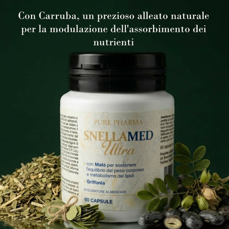 Snellamed Ultra Pure Pharma - Integratore Naturale con Matè e Trifoglio Rosso per l'Equilibrio del Peso (60 Capsule)
